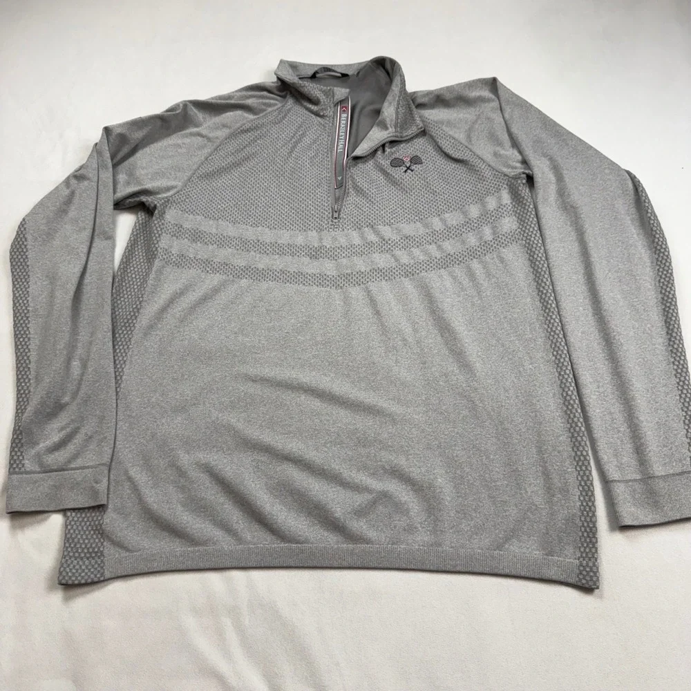 Levelwear Mens XL Berkeley Hall Tennis 1/4 Zip Pullover Gray Performance Shirt